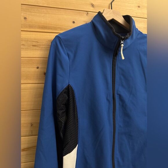 Calme Johnny Was Size Medium Endurance Black Blue Mesh Zip Up Performance Jacket - Picture 4 of 13